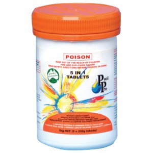 Pool Pro 5 in 1 Chlorine Tablets (Large 200g) 1kg