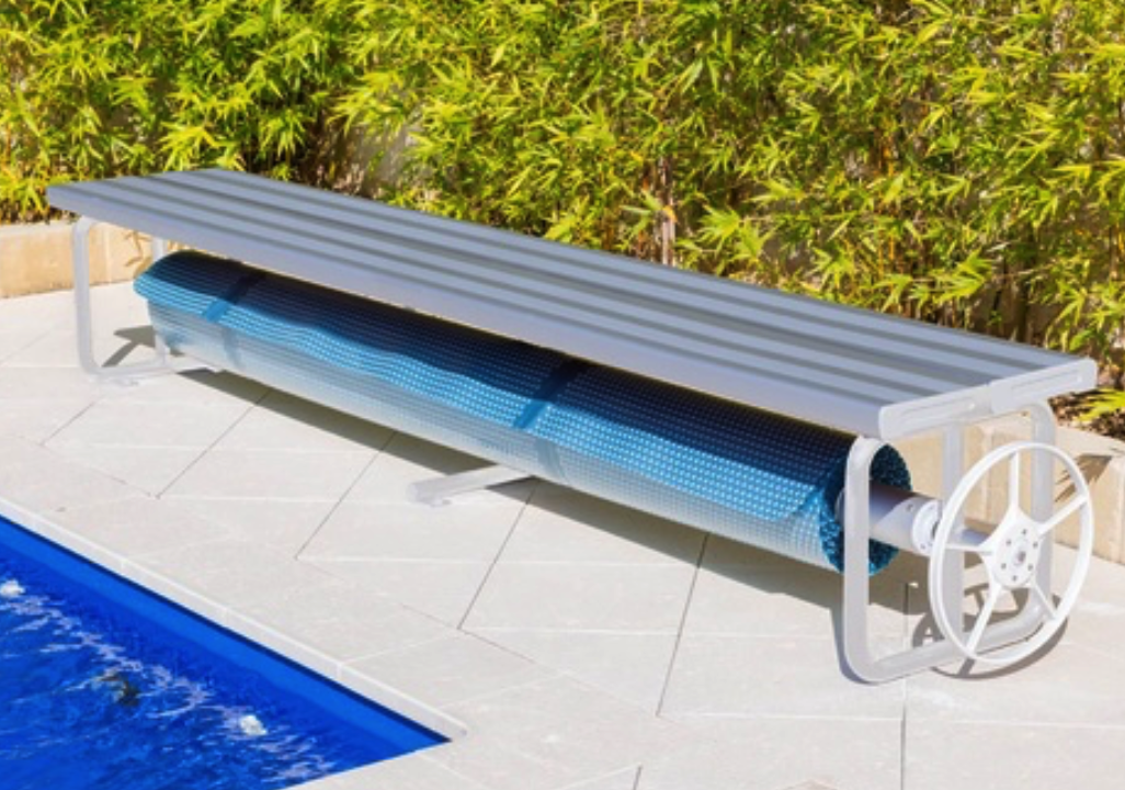 Daisy Under Bench Pool Roller Small Clear Anodised Aluminum