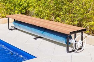Daisy Under Bench Pool Cover Roller Small Light Oak 